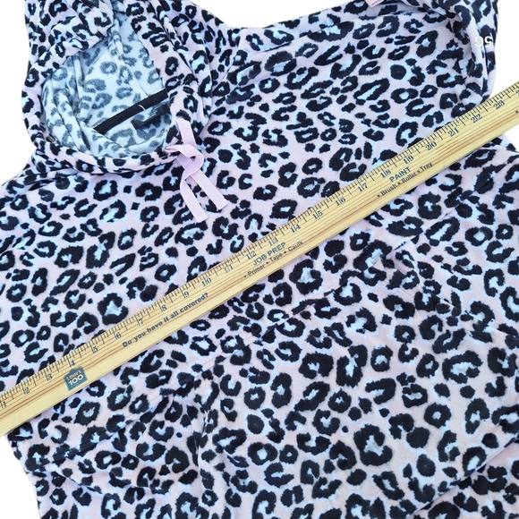 Simply Vera Vera Wang Women's Size Small Pink Print Hood Front Pocket Sweatshirt - Picture 4 of 7